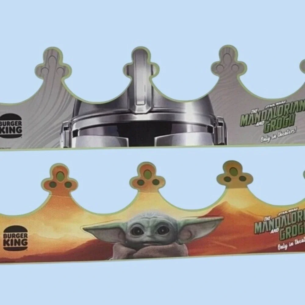 Burger King The Mandalorian Grogu Crown Set Kids Paper Movie Promo‎ Multi